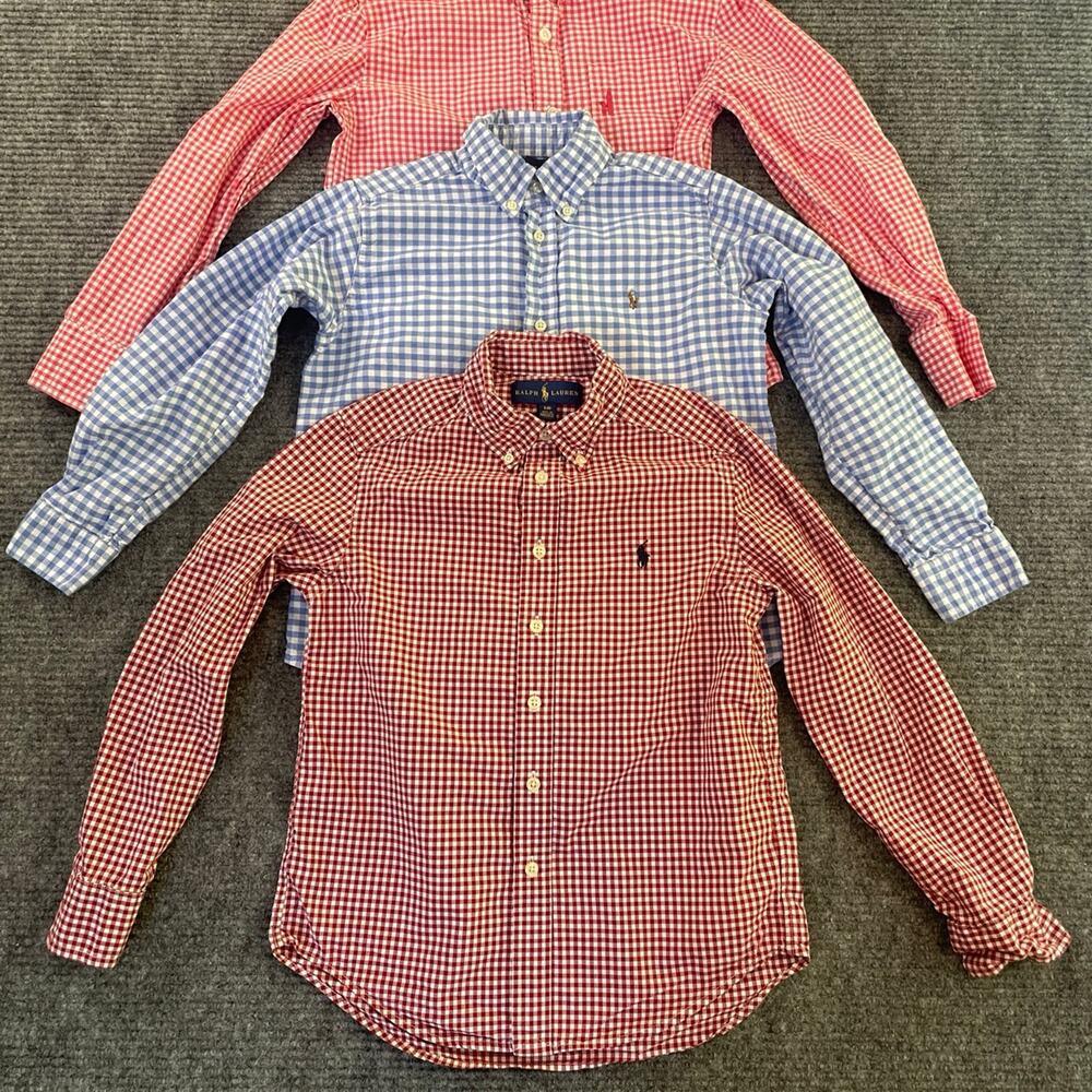 Boys Youth 7/8 Polo Ralph Lauren Gingham Button-Down Shirts
